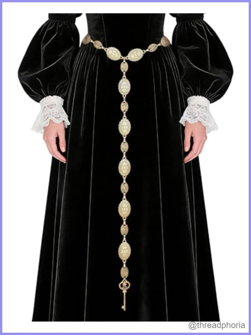 Women Medieval Waist Chain Belt Vintage Gothic Renfaire Witch Costume